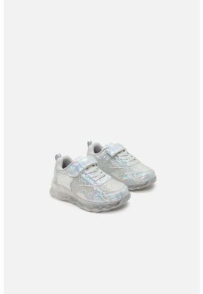 Tenis De Littlemic Plateados Con Cordón Para Niña 24