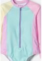 Vestido De Baño LittleMic Multicolor Manga Larga Para Niña 2T A 5T 3T de LittleMic