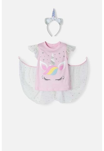 Camiseta Littlemic Multicolor Manga Corta Con Bolero Para Niña 2T A 5T 2T LittleMic