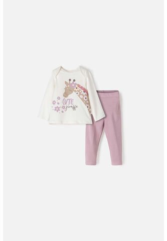 Conjunto De LittleMic Con Pantalón Largo Lila Para Bebé Niña 3-6 LittleMic