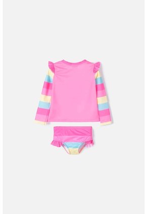 Vestido De Baño LittleMic Multicolor Manga Larga Para Niña 2T A 5T 5T