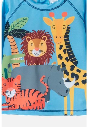 Conjunto De Baño LittleMic Estampado  Azul Claro Y Oscuro Para Bebé Niño 6-9