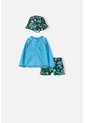 Conjunto De Baño LittleMic Estampado  Azul Claro Y Oscuro Para Bebé Niño 6-9 de LittleMic