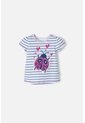 Camiseta Littlemic Blanca Con Azul Y Brillos Para Niña 2T A 5T 4T de LittleMic