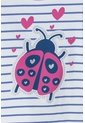 Camiseta Littlemic Blanca Con Azul Y Brillos Para Niña 2T A 5T 4T de LittleMic