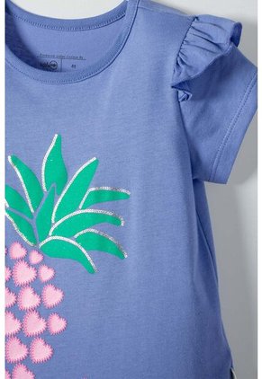 Camiseta LittleMic Azul Con Bolero En Manga Para Niña 2T A 5T 3T
