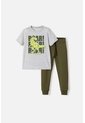Conjunto Para Niño, De Pantalón Largo Gris/verde De LittleMic 3T de LittleMic