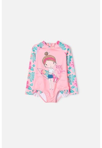 Vestido De Baño LittleMic Multicolor Tipo Enterizo Para Niña 2T A 5T 5T LittleMic