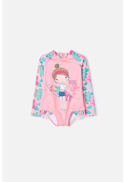 Vestido De Baño LittleMic Multicolor Tipo Enterizo Para Niña 2T A 5T 5T