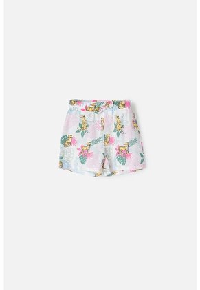 Short De LittleMic Multicolor Con Elástico En Cintura Para Niña 2T A 5T 4T