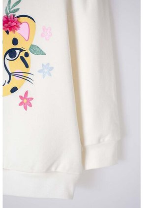 Buzo De LittleMic Marfil De Diseño Cerrado Para Niña 2T A 5T 3T