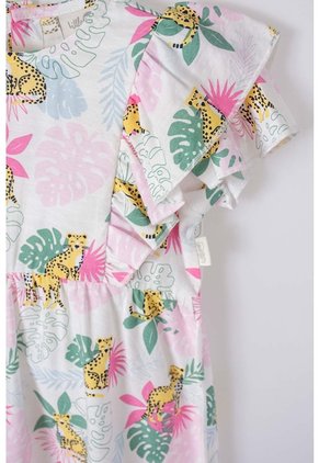 Vestido De LittleMic Multicolor Manga Corta Para Niña 2T A 5T 4T
