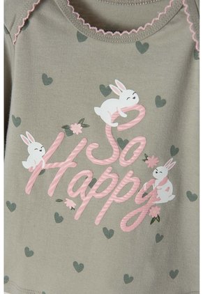 Pijama De LittleMic Con Pantalón Largo Verde Y Palo Rosa Para Bebé Niña 12-18