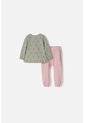 Pijama De LittleMic Con Pantalón Largo Verde Y Palo Rosa Para Bebé Niña 12-18 de LittleMic