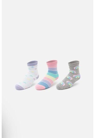 Medias X3 De LittleMic Multicolor Para Niña 4-6 LittleMic