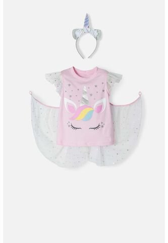 Camiseta Littlemic Multicolor Manga Corta Con Bolero Para Niña 2T A 5T 4T LittleMic