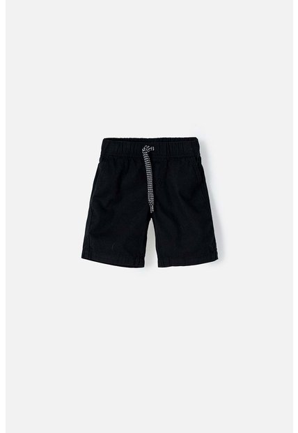 Bermuda LittleMic Con Resorte Negro Para Niño De 2T A 5T 4T