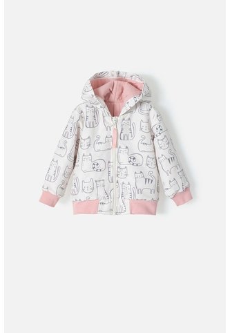 Chaqueta De LittleMic Con Capucha Marfil Y Palo De Rosa Para Bebé Niña 12-18 LittleMic
