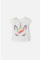 Camiseta De LittleMic Manga Corta Marfil Para Niña 2T A 5T 4T de LittleMic