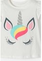 Camiseta De LittleMic Manga Corta Marfil Para Niña 2T A 5T 4T de LittleMic