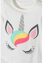 Camiseta De LittleMic Manga Corta Marfil Para Niña 2T A 5T 4T de LittleMic