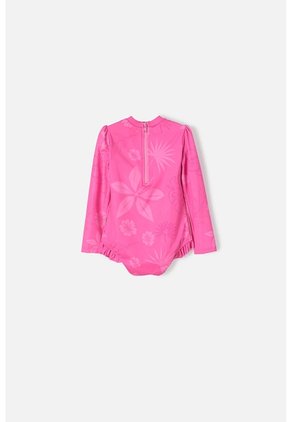 Vestido De LittleMic Rosado Manga Larga Para Niña 2T A 5T 4T