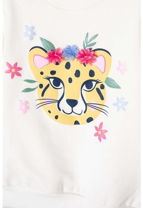 Buzo De LittleMic Marfil De Diseño Cerrado Para Niña 2T A 5T 3T