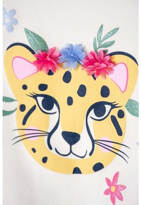 Buzo De LittleMic Marfil De Diseño Cerrado Para Niña 2T A 5T 3T
