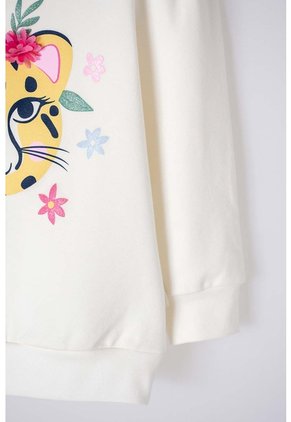 Buzo De LittleMic Marfil De Diseño Cerrado Para Niña 2T A 5T 3T