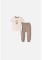 Conjunto LittleMic Café Y Taupe De Pantalón Largo Para Bebé Niño 9-12 de LittleMic