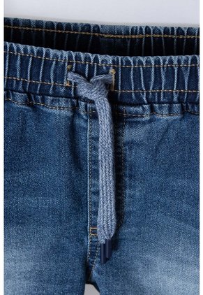 Bermuda LittleMic En Denim Tono Medio Con Elástico En Cintura Para Niño 2T A 5T 2T