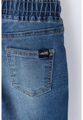 Bermuda LittleMic En Denim Tono Medio Con Elástico En Cintura Para Niño 2T A 5T 2T