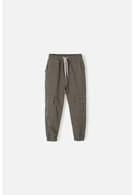 Jogger De LittleMic Con Cordón Verde Militar Para Niño 2T A 5T 4T