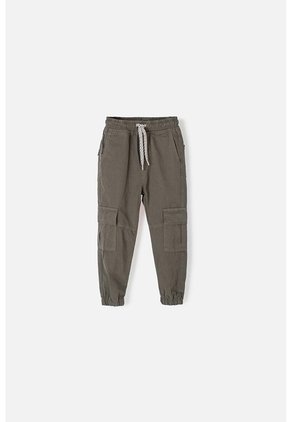 Jogger De LittleMic Con Cordón Verde Militar Para Niño 2T A 5T 4T