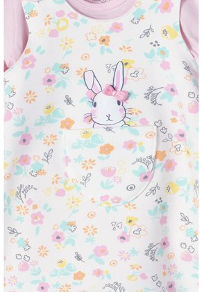 Vestido De Dos Piezas LittleMic Manga Corta Rosado Para Bebé Niña 12-18