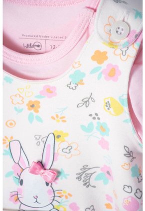 Vestido De Dos Piezas LittleMic Manga Corta Rosado Para Bebé Niña 12-18