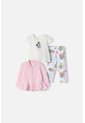 Conjunto De LittleMic X3 Piezas Marfil Y Rosado Para Bebé Niña 9-12 de LittleMic