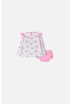 Conjunto De Baño Littlemic Blanco Y Rosa Para Bebé Niña 12-18