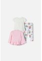 Conjunto De LittleMic X3 Piezas Marfil Y Rosado Para Bebé Niña 9-12 de LittleMic