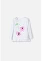 Camiseta LittleMic Blanca Manga Larga Para Niña 2T A 5T 2T de LittleMic