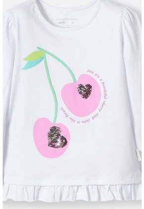 Camiseta LittleMic Blanca Manga Larga Para Niña 2T A 5T 2T