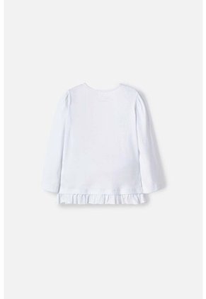 Camiseta LittleMic Blanca Manga Larga Para Niña 2T A 5T 2T