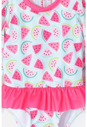 Vestido De Baño LittleMic Con Gorro Azul Y Fucsia Para Bebé Niña 18-24