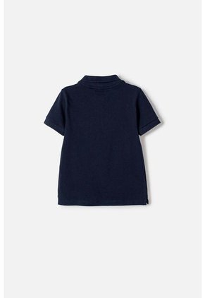 Camiseta Tipo Polo De Mic Azul Para Niño 2T A 5T 3T