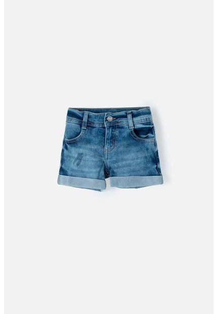Short LittleMic Denim Azul Para Niña 2T A 5T 5T