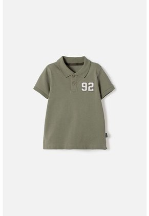 Camiseta Tipo Polo De Littlemic Verde Para Niño 2T A 5T 2T