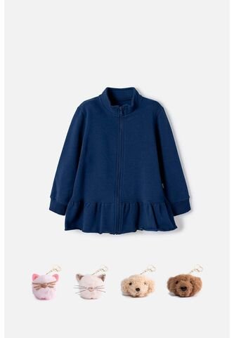 Buzo De Littlemic Con Cierre Azul Para Niña 2T A 6T 3T LittleMic
