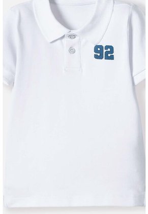 Camiseta Tipo Polo De Littlemic Blanco Para Niño 2T A 5T 3T