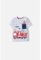 Camiseta LittleMic Gris Manga Corta Para Niño 2T A 5T 3T de LittleMic