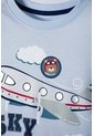 Camiseta LittleMic Azul Clara Manga Corta Para Niño 2T A 5T 4T de LittleMic